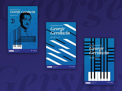 🎹Gersh for the win 🎹 concepts design george gershwin illustration kansas city musical piano poster simple theatre type typography vector