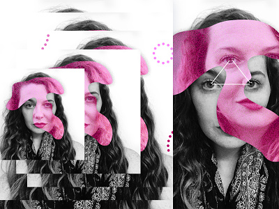 Benna Praxton beauty black and white circle collage design duotone explorations overlap photo portrait shapes third eye woman