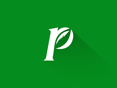 Leaf + P logo work mark logo
