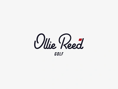 Ollie Reed Golf cursive logo golf golfer golfing logo