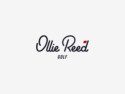 Ollie Reed Golf cursive logo golf golfer golfing logo