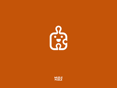 Muzle Puzle logotype playful childish logo design