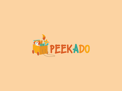 Peekado logotype proposal for children box subscription branding clean flat illustration illustrated logo illustration illustration design kids illustration kids logo logo logo design logodesign logomark logos logotype logotype designer logotypedesign typography ui