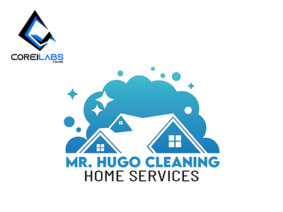 Mr. Hugo Cleaning Logo branding design graphic design illustration logo typography vector