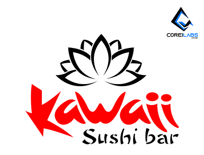 Kawaii Sushi Bar Logo branding design graphic design illustration logo typography vector