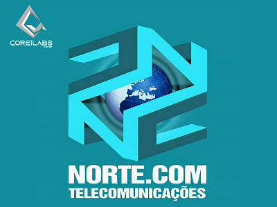 Norte.com Telecom Logo branding design graphic design illustration logo typography vector