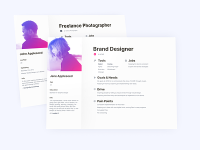 Minimal Persona Template account app application clean clean design clean ui design figma minimal mockup persona pink product design purple ui user interface user profile ux ux design uxdesign