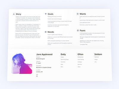 Advanced Persona Template account app app design application clean clean design clean ui design download figma minimal mockup persona product design template user persona user profile ux ux design uxdesign