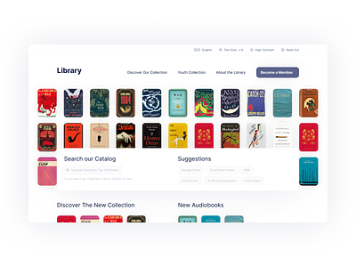 Daily UI 003: Landing Page app books bookshelf daily ui 003 dailyui discover discovery figma library minimal product design search search bar search engine ui user interface ux ux design uxdesign web
