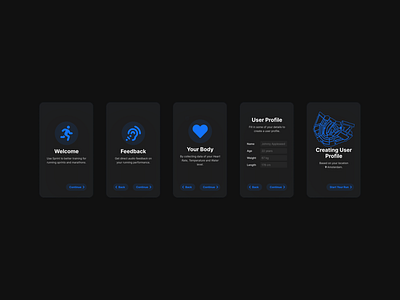 Onboarding Mobile Running App Dark Mode