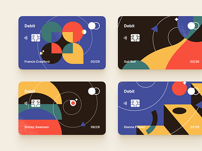 Custom Credit Cards Covers For A Finance App bank card banking brand design card card design credit card credit cards debit card design finance fintech fintech branding identity illustration mastercard payment method payments premium card visa wallet