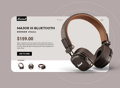 Marshall Headphones branding landingpage logo store typography ui ux web website