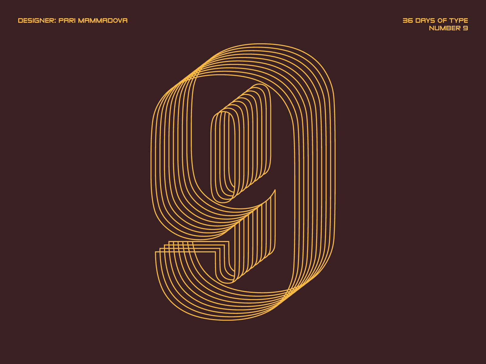 36 Days Of Type — Number 9 By Pari Mammadova On Dribbble