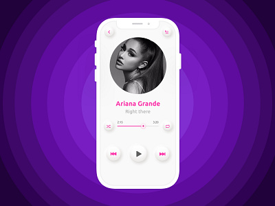 Daily UI 009 | Music Player 009 app arianagrande dailyui dailyui009 dailyuichallenge dailyuiux music musicapp musicplayer neumorphic neumorphicapp neumorphism player rightthere ui ui009 uiux userinterface ux