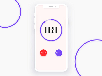 Daily UI 014 | Countdown Timer 014 app cancel challenge countdowntimer countdowntimerdesign dailyui dailyui014 dailyuichallenge dailyuiux mobileapp mobileappdesign resume time timer ui ui014 uiux userinterface ux