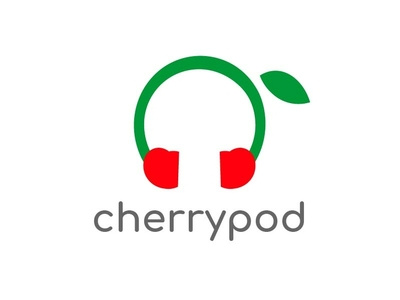 Cherrypod creative airpods inspiration cherry icon logo design illustration