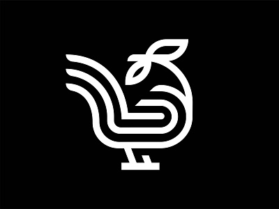 Rooster branding design icon illustration lineart logo vector
