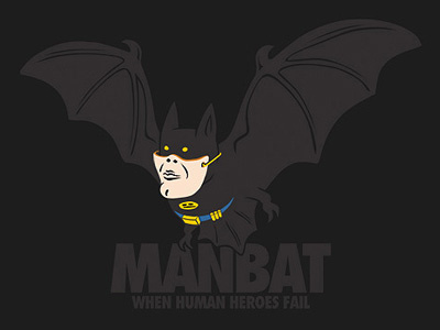 Manbat animal artist project bat batman cultera dark hero joke man mask t shirt tshirt