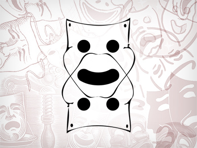 SADA logo (phase 1 - initial premise) arts duality frown idea jang jing logo mask negative positive proposition smile