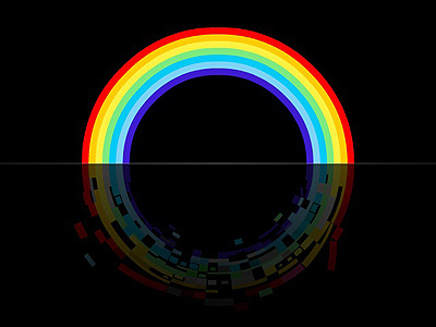 Rainbow Disintegration band circle colors horizon reflection