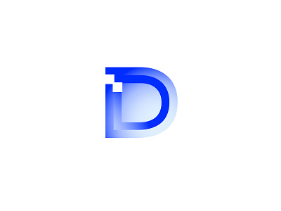 Dominant Design group Logo blue branding clean gradient identity klein logo minimalist pixels soft
