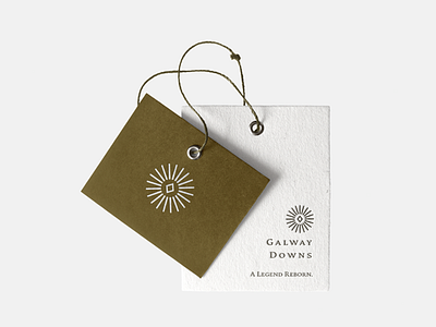 Galway Downs Tag brand identity branding classic collateral earthy label minimalist paper print star stationery tag texture