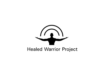 Healed Warrior Project black and white brand identity branding charity clean icon iconic logo man minimalist rainbow simple swiss
