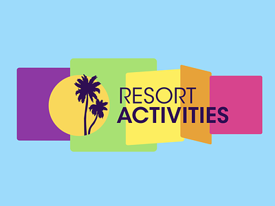 Harrah's Resort Activities 70s brand identity branding casino colors design flat gaming icon identity logo minimalist palm trees pastel resort retro simple sky blue summer