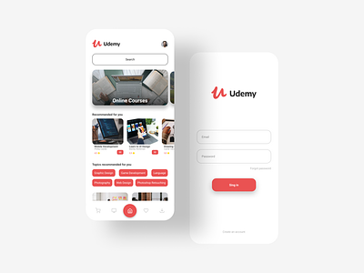 Udemy App Redesign concept dailyui design minimal minimal app minimal ui redesign redesign concept uidesign uı