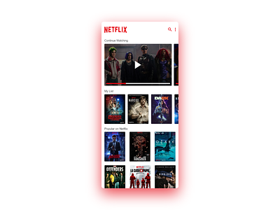 Netflix app redesign. concept dailyui design exercise minimal minimal app minimal ui minimalism minimalist design netflix netflix app netflix redesign netflixapp redesign redesign concept ui uidesign uı