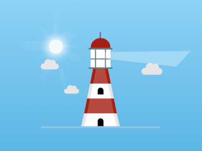 Blue Sky Lighthouse (Pure HTML/CSS Drawing & Animation) animation animation art art character characterdesign css css 3 css animation css animations design drawing frontend html illustration lighthouse logo ui vector