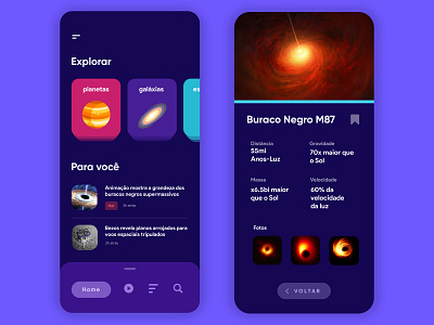 Astron - Learn Astronomy UI app application brazil clean design education flat interface learning minimal platform science ui user interface ux uxdesign uxui vector