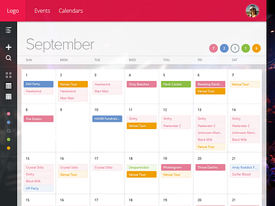 Booking Calendar: Month app calendar flat open sans ui wip