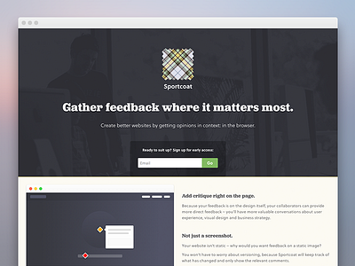 Sportcoat Landing Page