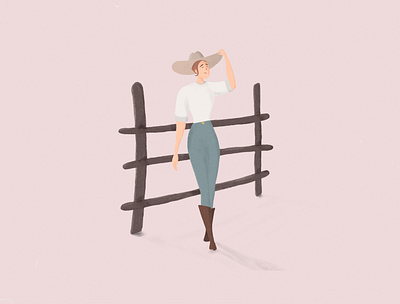 Cowgirl on her ranch charactedesign character cowgirl creative design girl illustration photoshop