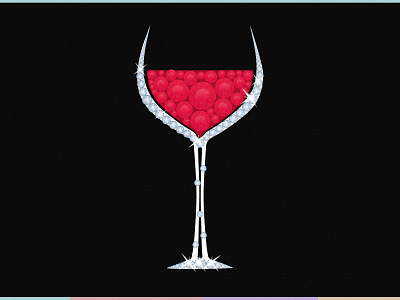 Rhinestone Red Wine Glass adobe illustrator adobe photoshop illustration red wine rhinestone wine glass