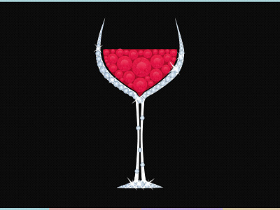 Rhinestone Red Wine Glass