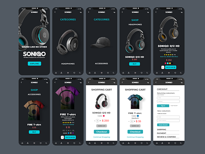 Mobile site for a headphones concept brand branding design ecommerce graphic design headphones logo mobile site personal project ui