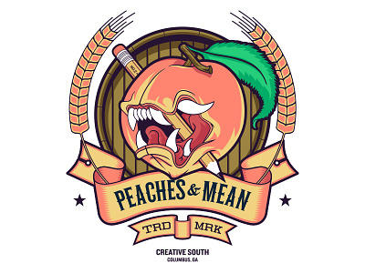 Peaches And Mean "Full Color" creative south illustration poster screen print