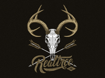 Deer Skull Illustration deer illustration illustrator outdoors realtree vector