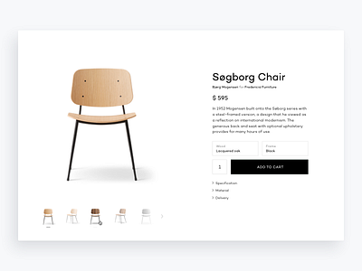 Product Card card chair clean e commerce minimalist product shop