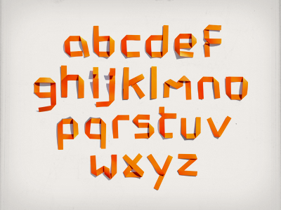 unfold – alphabet alphabet folds handmade orange paper typography