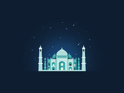 Taj Mahal architecture asia building delhi geometric icon illustration india monument night palace travel