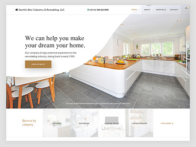 Kitchen Remodeling Website Design branding design flat landingpage ui web website website design