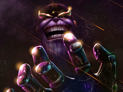 Thanos avengers digital painting illustration infinity gauntlet infinity war marvel thanos