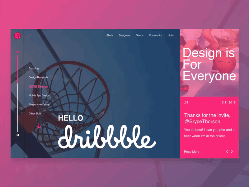 Hello Dribble! animation design first shot interface ui design ux design