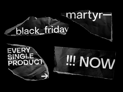 Black Friday // martyr— black branding broken dark design download experimental mock up mockup paper psd torn wrinkles