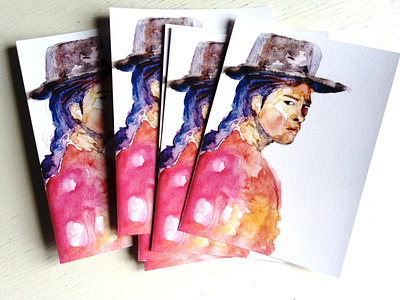 Andean Woman Postcards andean art illustration latinamerica portrait postcard watercolor