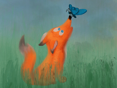 Fox and butterfly