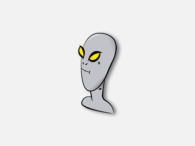 Gris alien art drawing gray icon illustration mark ovni space strange thunder ufo vector
